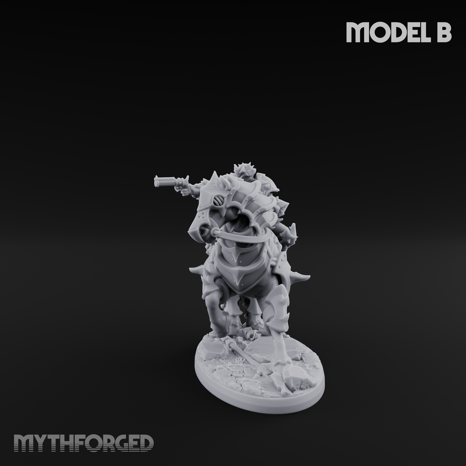 Ornate Saddle Towering Knight Rider Miniature for Dungeons and Dragons, Pathfinder or other TTRPGs