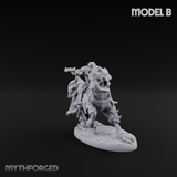 Ornate Saddle Towering Knight Rider B Miniature for Dungeons and Dragons, Pathfinder or other TTRPGs