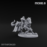 Ornate Saddle Towering Knight Rider B Miniature for Dungeons and Dragons, Pathfinder or other TTRPGs