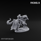 Ornate Saddle Towering Knight Rider B Miniature for Dungeons and Dragons, Pathfinder or other TTRPGs