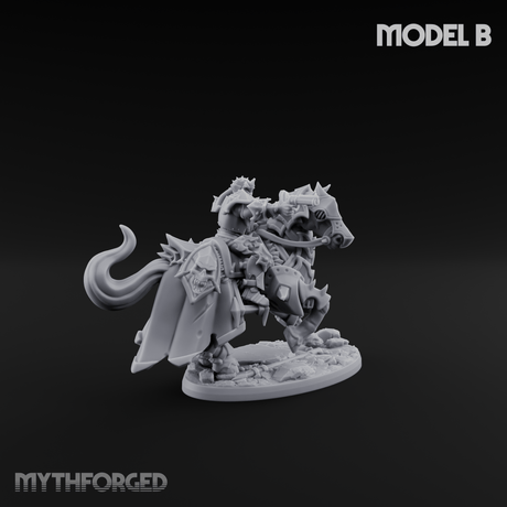 Ornate Saddle Towering Knight Rider B Miniature for Dungeons and Dragons, Pathfinder or other TTRPGs