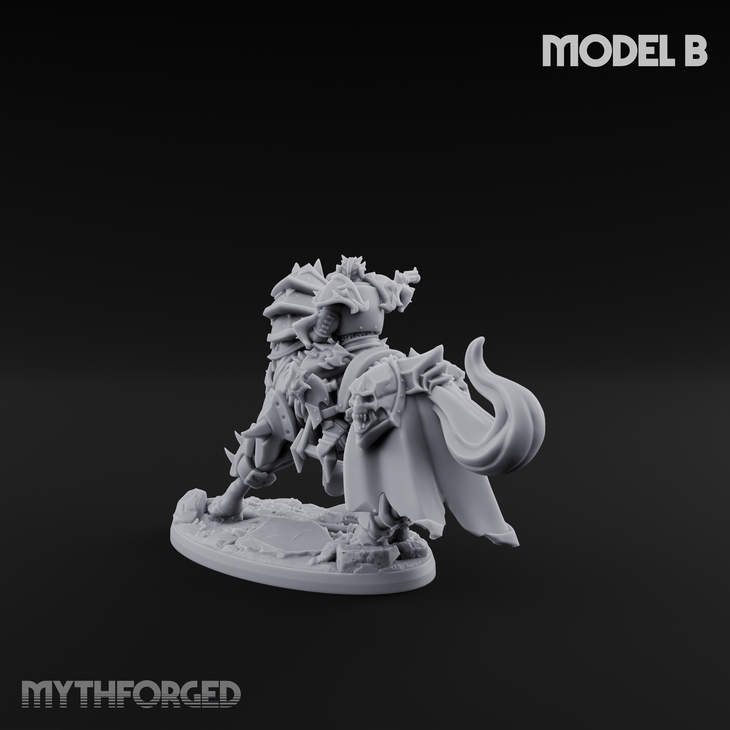 Ornate Saddle Towering Knight Rider B Miniature for Dungeons and Dragons, Pathfinder or other TTRPGs