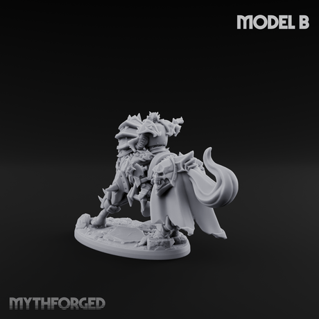 Ornate Saddle Towering Knight Rider B Miniature for Dungeons and Dragons, Pathfinder or other TTRPGs