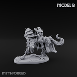 Ornate Saddle Towering Knight Rider B Miniature for Dungeons and Dragons, Pathfinder or other TTRPGs