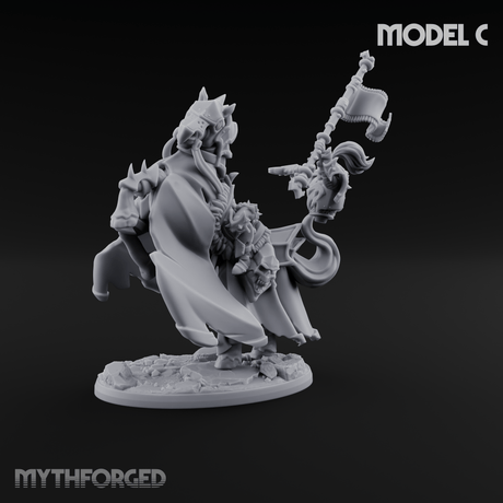 Ornate Saddle Towering Knight Rider C Miniature for Dungeons and Dragons, Pathfinder or other TTRPGs