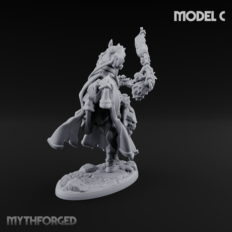 Ornate Saddle Towering Knight Rider C Miniature for Dungeons and Dragons, Pathfinder or other TTRPGs