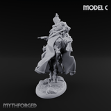 Ornate Saddle Towering Knight Rider C Miniature for Dungeons and Dragons, Pathfinder or other TTRPGs