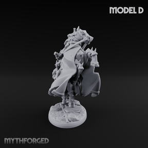 Ornate Saddle Towering Knight Rider D Miniature for Dungeons and Dragons, Pathfinder or other TTRPGs