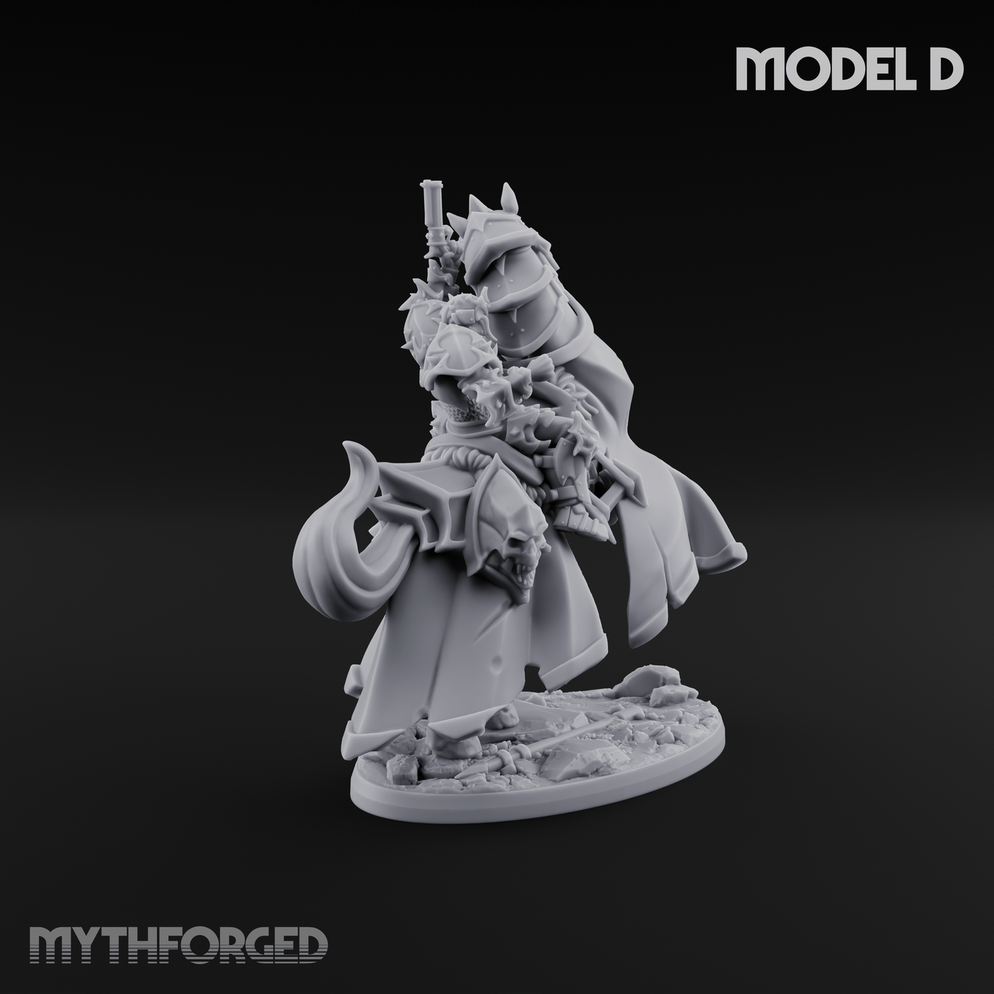 Ornate Saddle Towering Knight Rider D Miniature for Dungeons and Dragons, Pathfinder or other TTRPGs