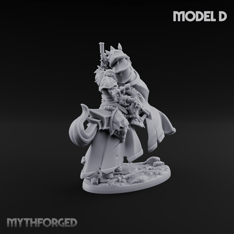Ornate Saddle Towering Knight Rider D Miniature for Dungeons and Dragons, Pathfinder or other TTRPGs