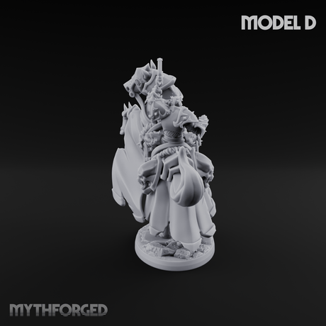 Ornate Saddle Towering Knight Rider D Miniature for Dungeons and Dragons, Pathfinder or other TTRPGs
