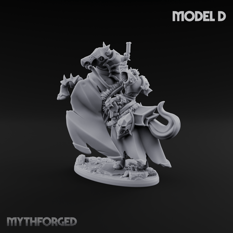 Ornate Saddle Towering Knight Rider D Miniature for Dungeons and Dragons, Pathfinder or other TTRPGs