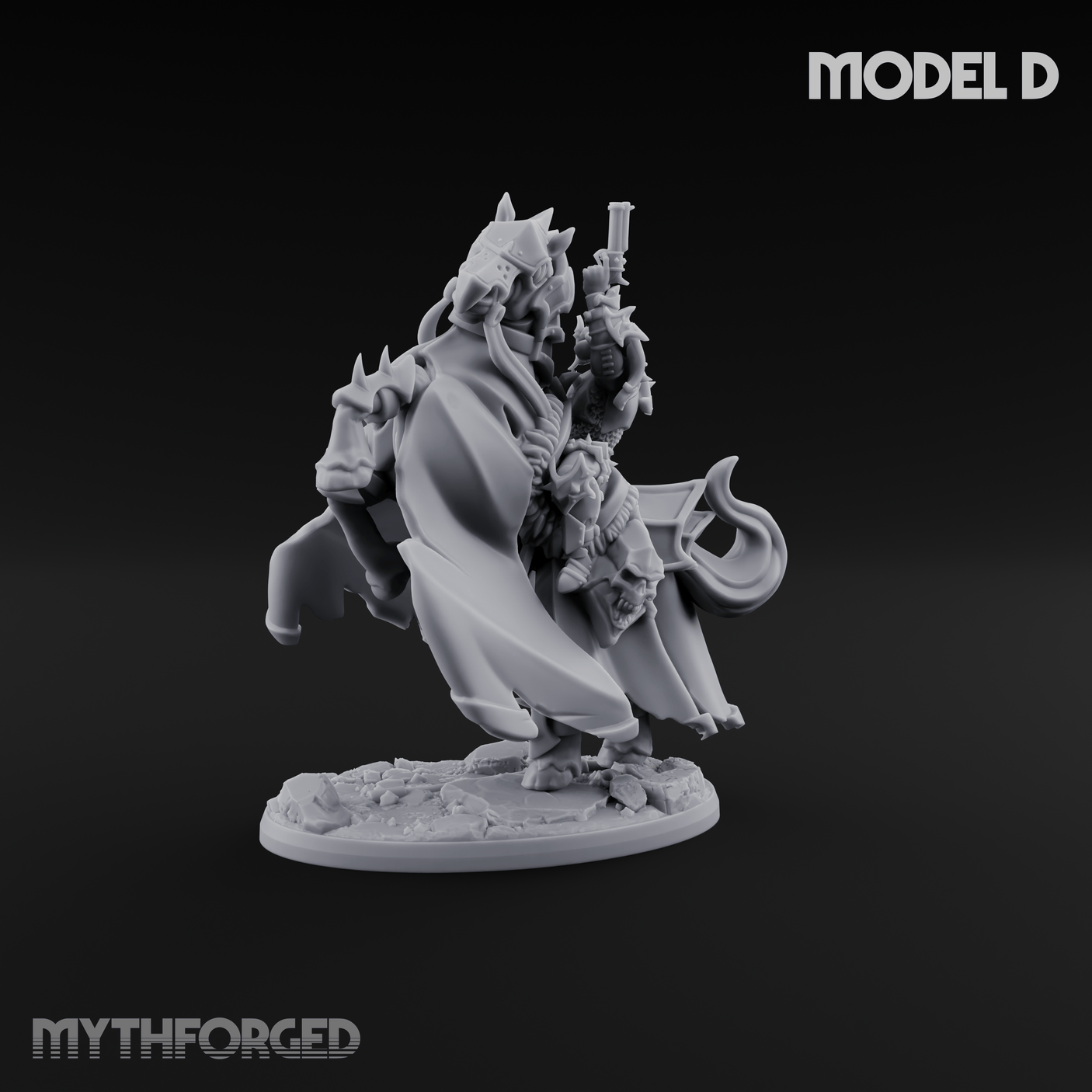 Ornate Saddle Towering Knight Rider D Miniature for Dungeons and Dragons, Pathfinder or other TTRPGs
