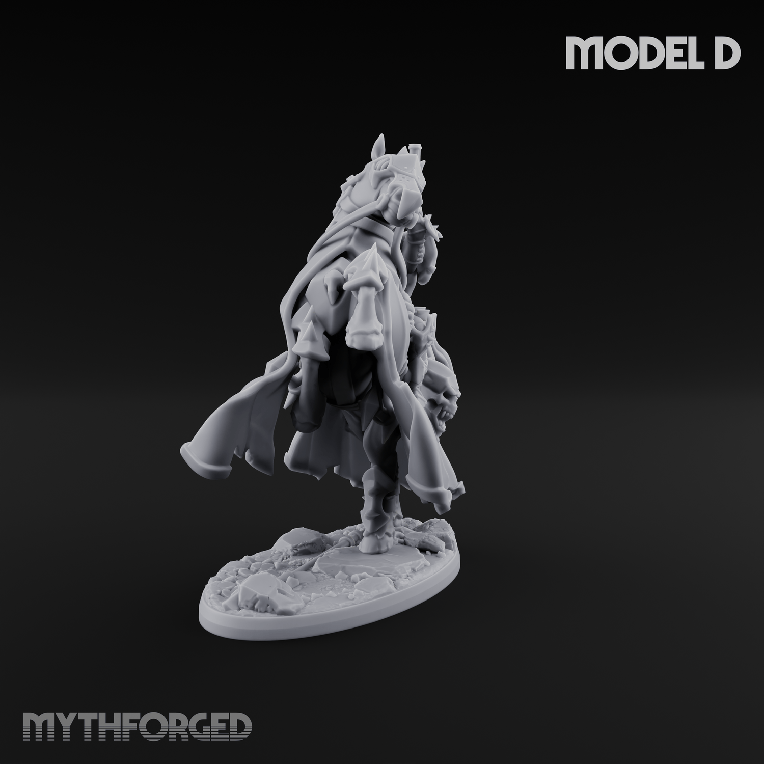 Ornate Saddle Towering Knight Rider D Miniature for Dungeons and Dragons, Pathfinder or other TTRPGs