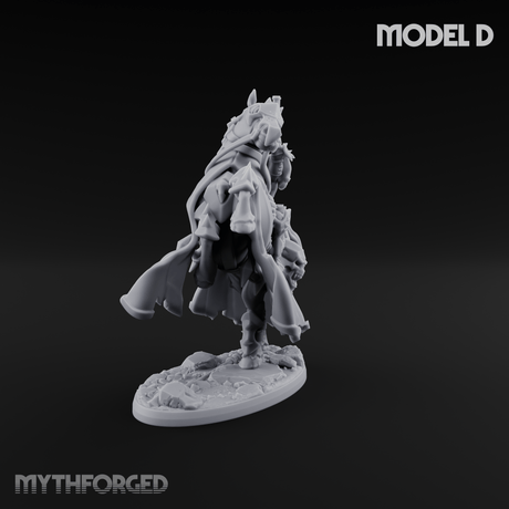Ornate Saddle Towering Knight Rider D Miniature for Dungeons and Dragons, Pathfinder or other TTRPGs