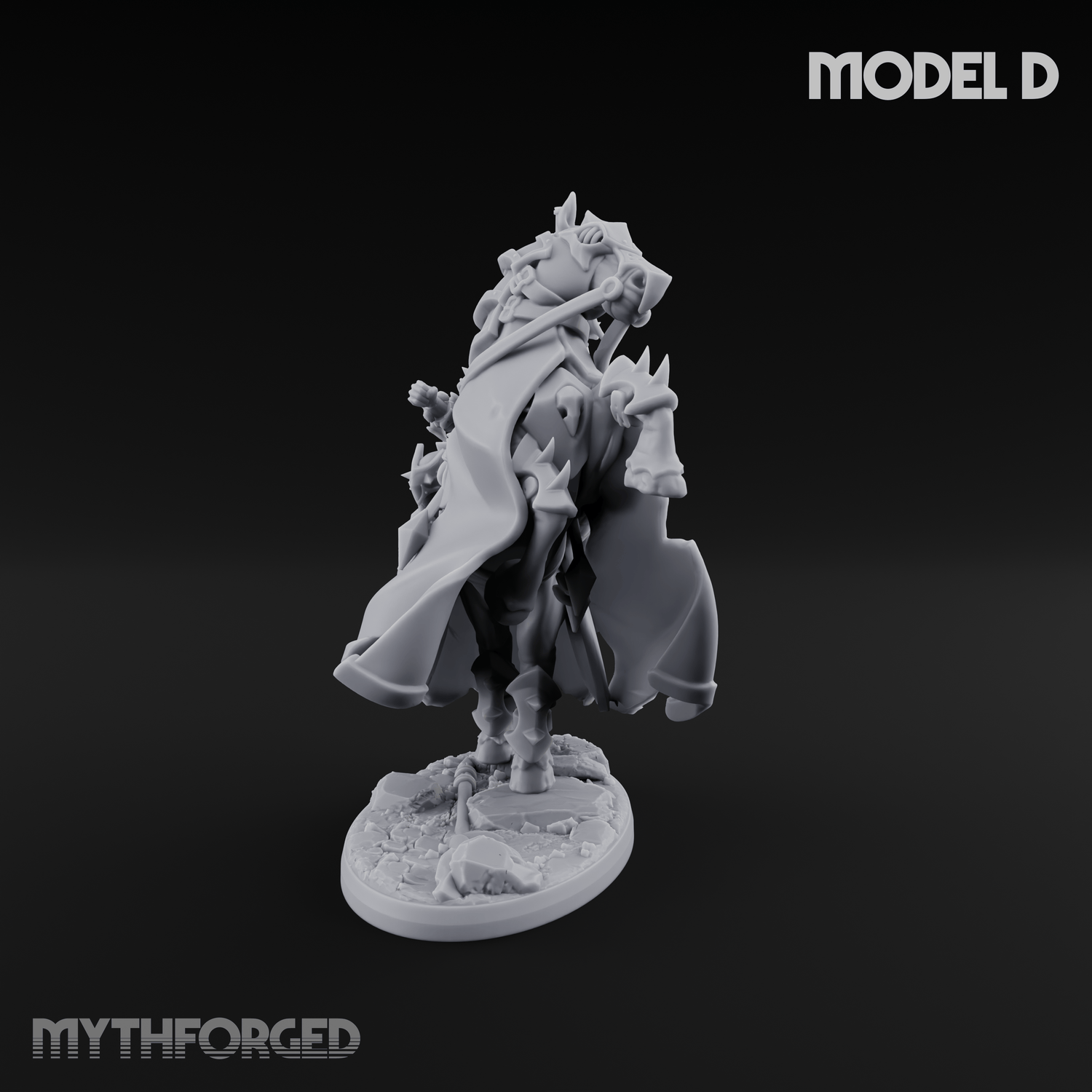 Ornate Saddle Towering Knight Rider D Miniature for Dungeons and Dragons, Pathfinder or other TTRPGs