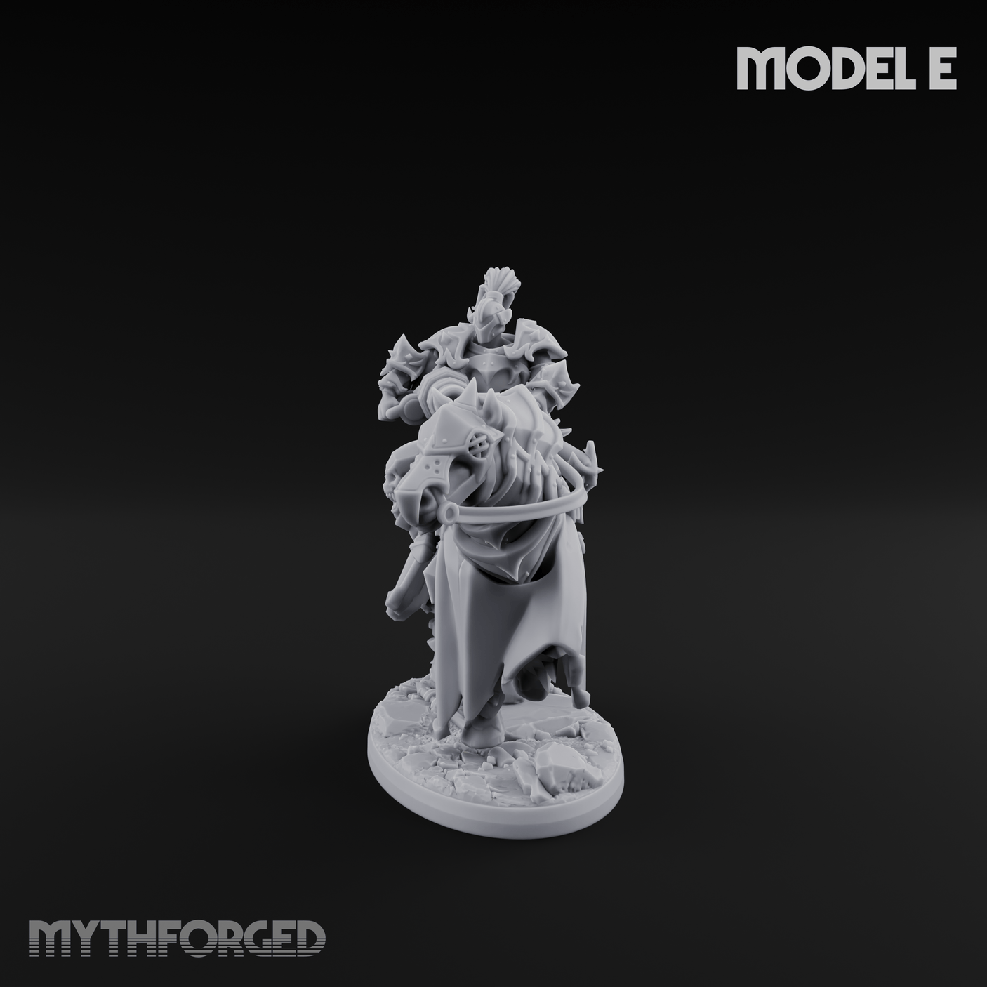 Ornate Saddle Towering Knight Rider Miniature for Dungeons and Dragons, Pathfinder or other TTRPGs