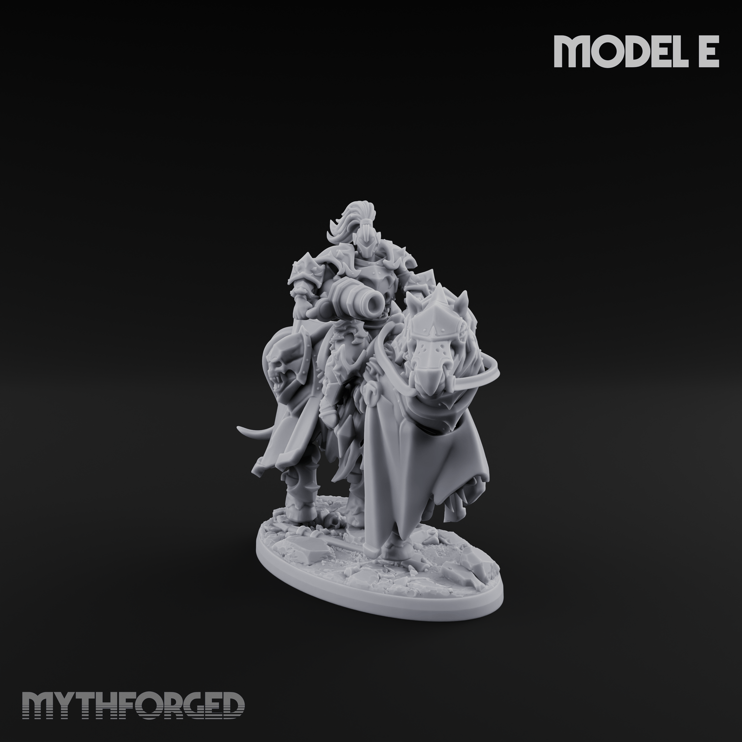 Ornate Saddle Towering Knight Rider Miniature for Dungeons and Dragons, Pathfinder or other TTRPGs