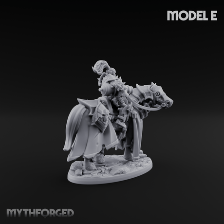 Ornate Saddle Towering Knight Rider E Miniature for Dungeons and Dragons, Pathfinder or other TTRPGs