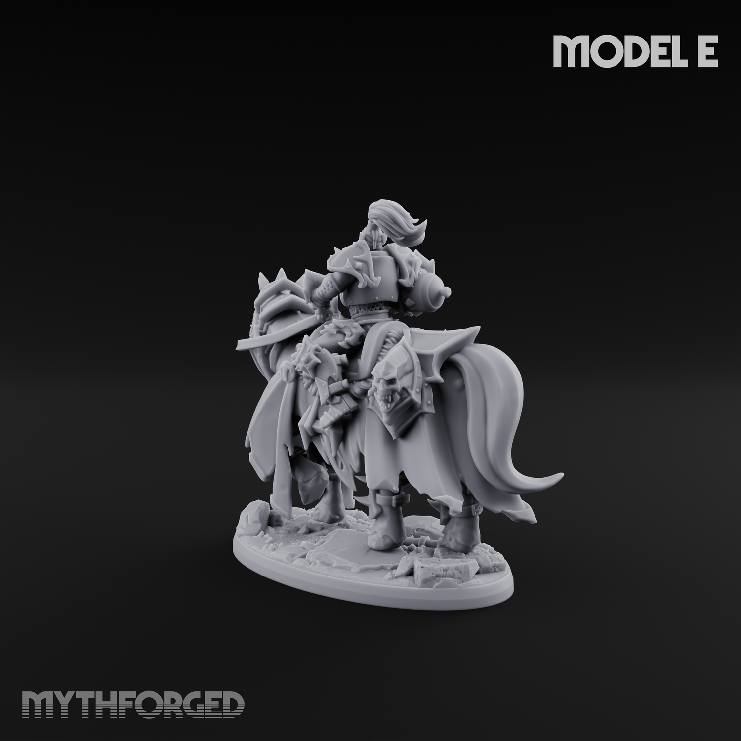 Ornate Saddle Towering Knight Rider E Miniature for Dungeons and Dragons, Pathfinder or other TTRPGs