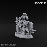 Ornate Saddle Towering Knight Rider E Miniature for Dungeons and Dragons, Pathfinder or other TTRPGs