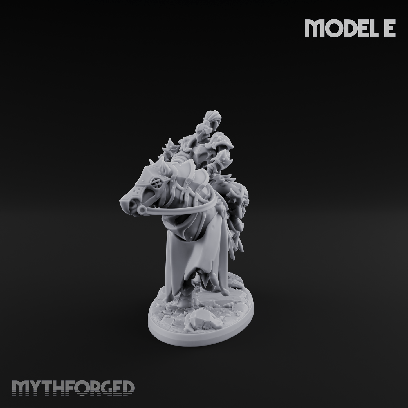 Ornate Saddle Towering Knight Rider E Miniature for Dungeons and Dragons, Pathfinder or other TTRPGs