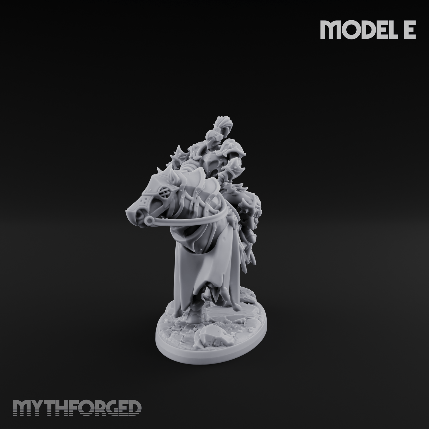 Ornate Saddle Towering Knight Rider E Miniature for Dungeons and Dragons, Pathfinder or other TTRPGs