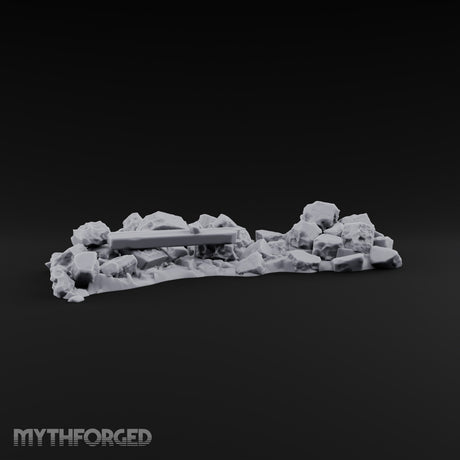 Snow Topped Stone and Timber Rubble Pile A — Standard