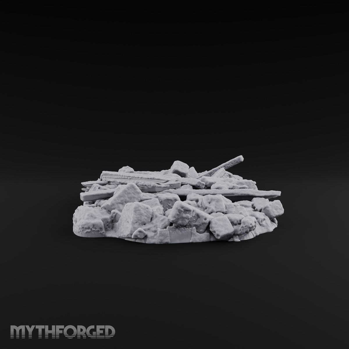 Snow Topped Stone and Timber Rubble Piles — B · Snow