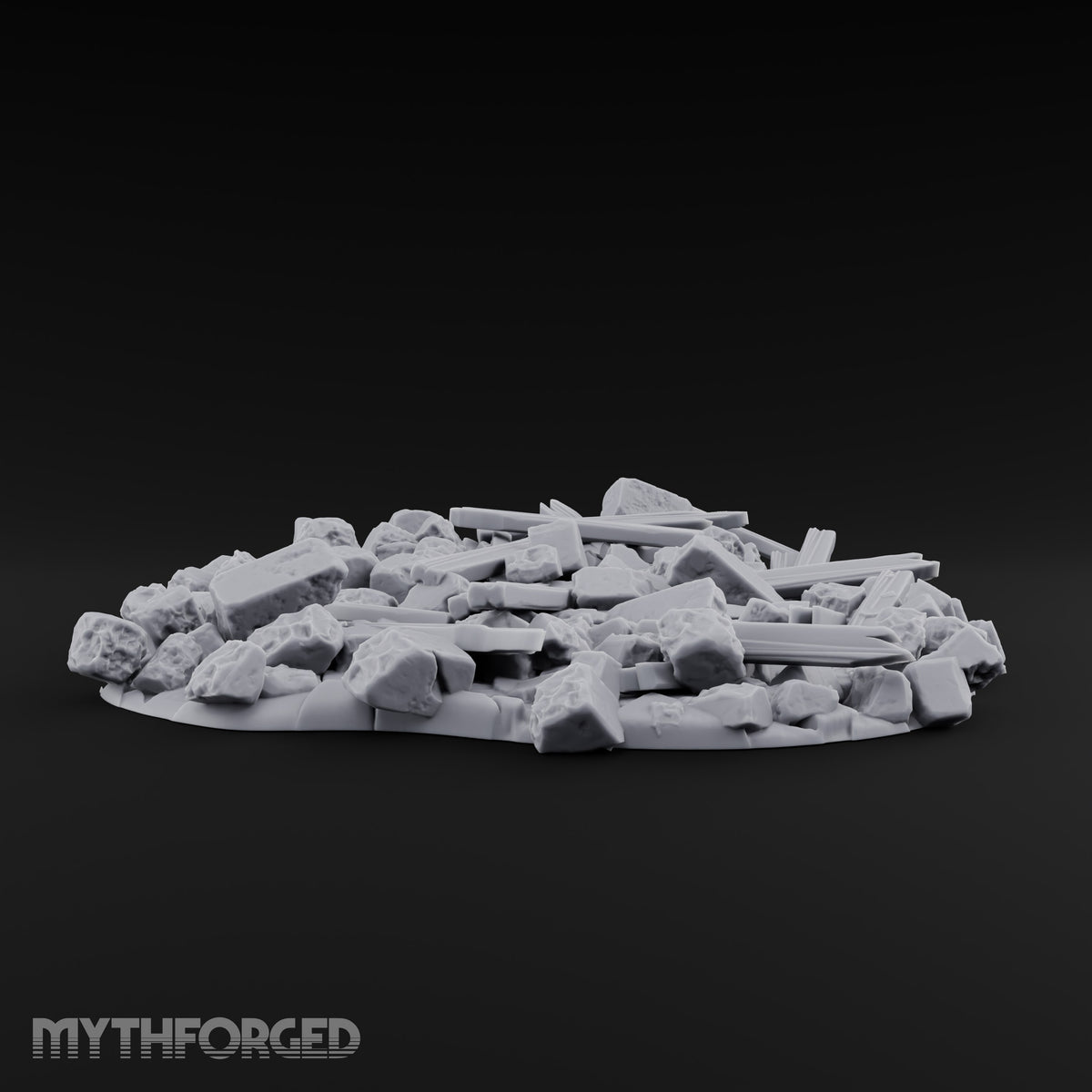 Snow Topped Stone and Timber Rubble Pile C — Standard