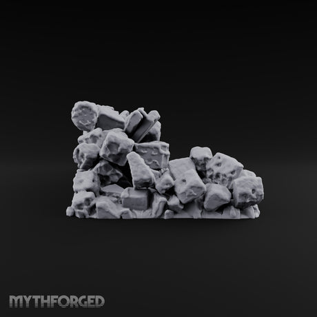 Snow Topped Stone and Timber Rubble Pile D — Snow