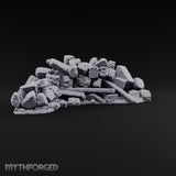 Snow Topped Stone and Timber Rubble Pile D — Snow