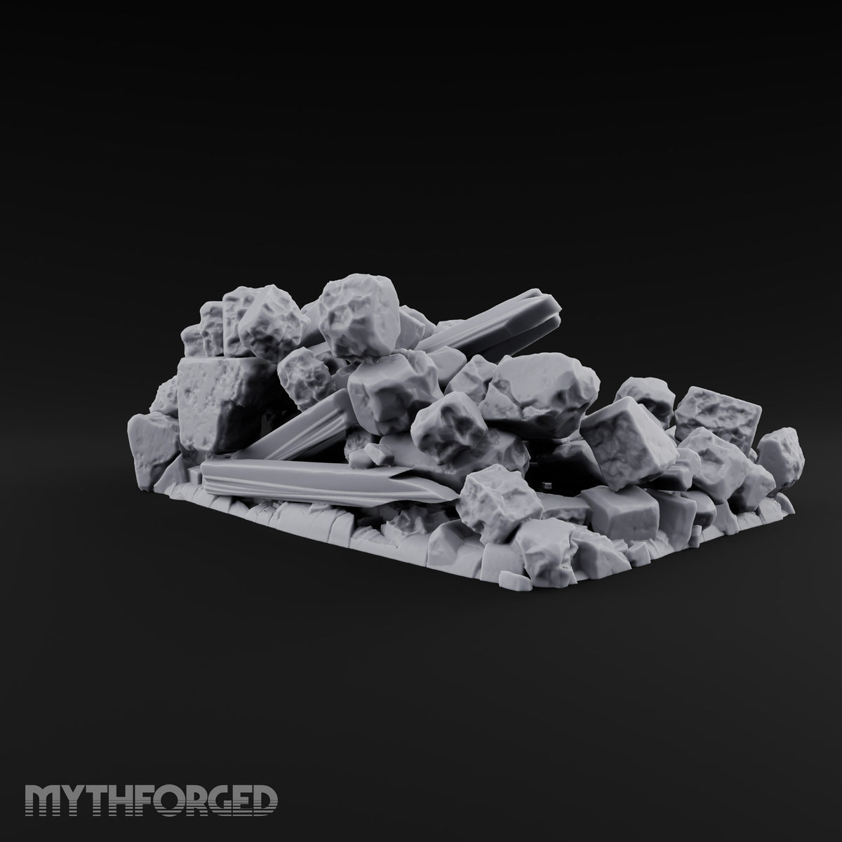 Snow Topped Stone and Timber Rubble Pile D — Standard