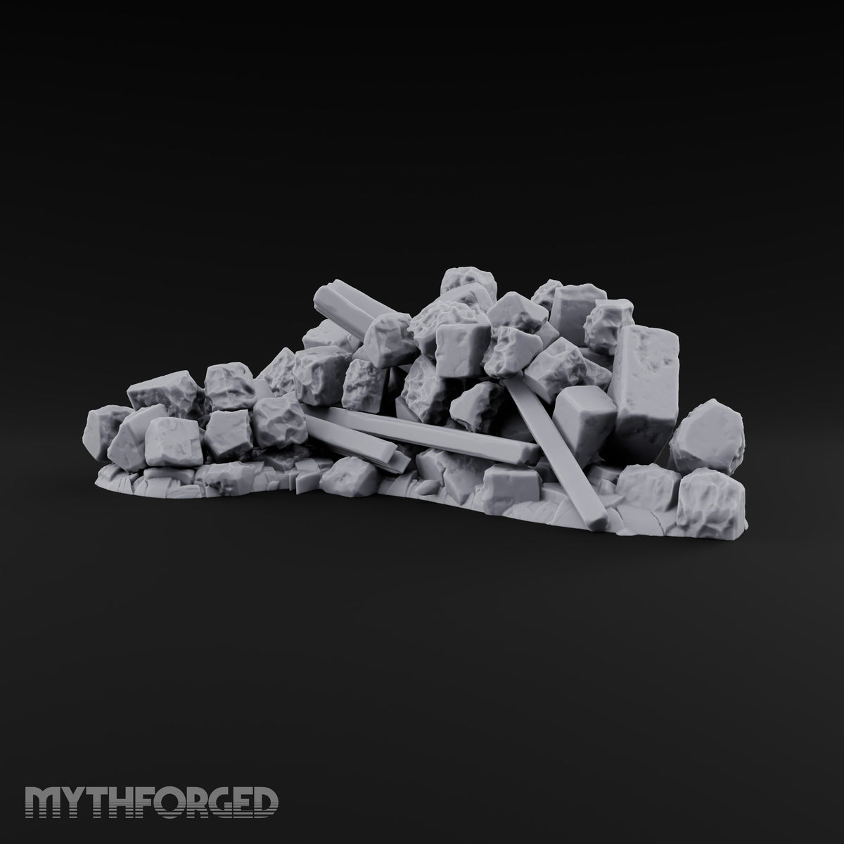 Snow Topped Stone and Timber Rubble Pile D — Standard