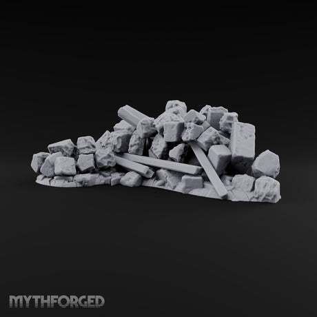 Snow Topped Stone and Timber Rubble Pile D — Standard