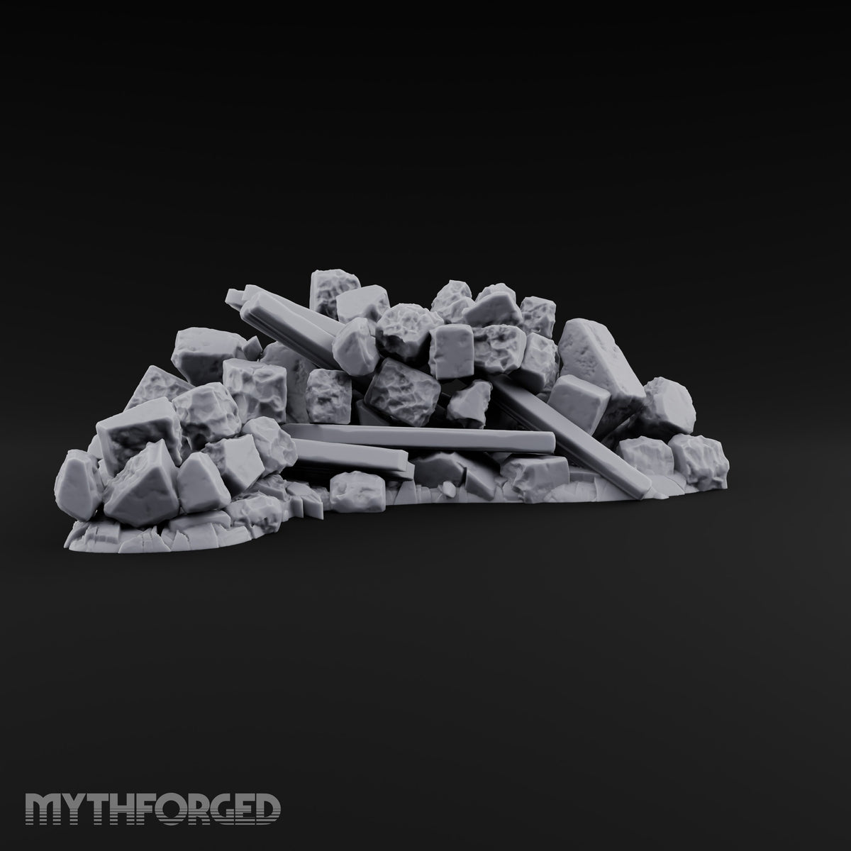 Snow Topped Stone and Timber Rubble Pile D — Standard