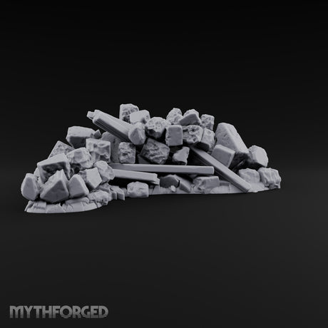 Snow Topped Stone and Timber Rubble Pile D — Standard