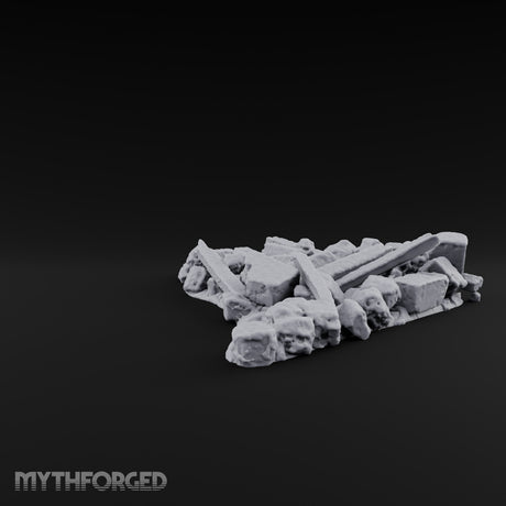 Snow Topped Stone and Timber Rubble Pile E — Snow
