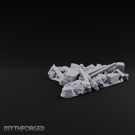 Snow Topped Stone and Timber Rubble Pile E — Standard