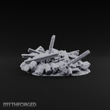 Snow Topped Stone and Timber Rubble Pile F — Snow