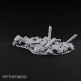 Snow Topped Stone and Timber Rubble Pile F — Snow