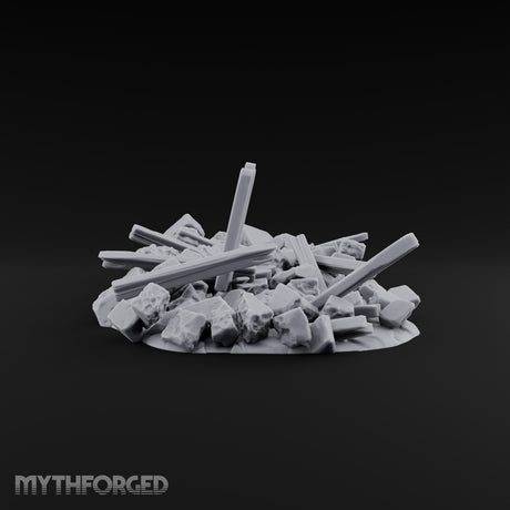 Snow Topped Stone and Timber Rubble Pile F — Standard