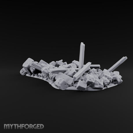 Snow Topped Stone and Timber Rubble Pile F — Standard