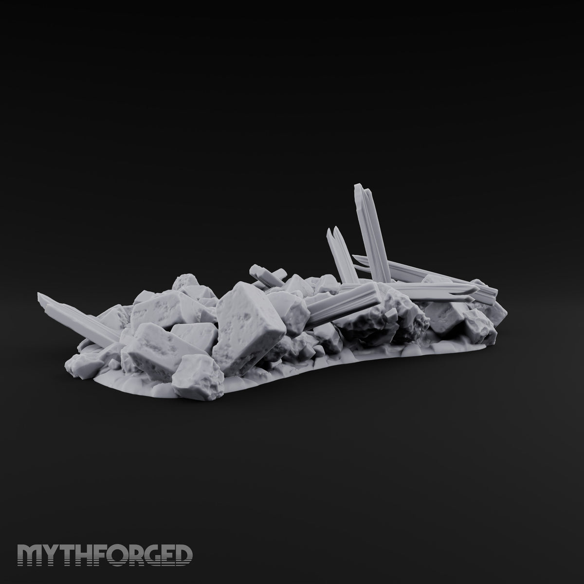 Snow Topped Stone and Timber Rubble Pile F — Standard