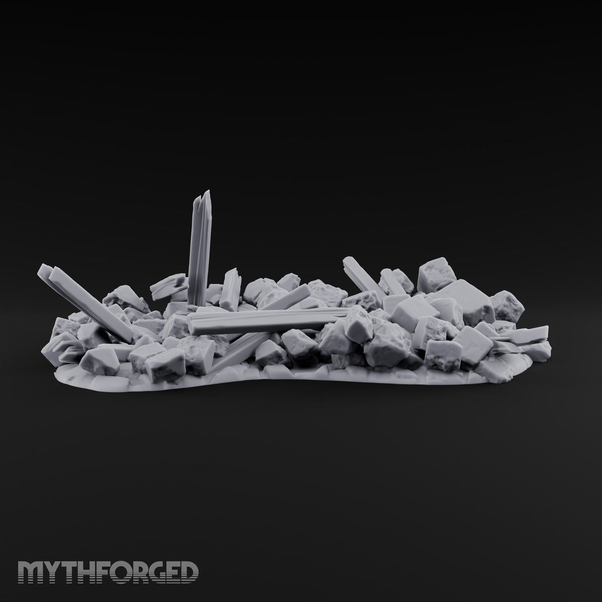 Snow Topped Stone and Timber Rubble Pile F — Standard