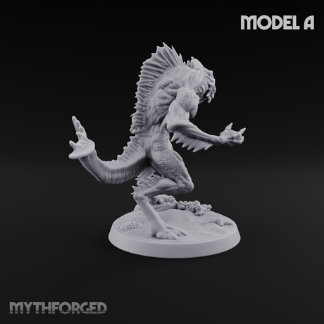 Arms Splayed Howling Deep One Brutes A Miniature for Dungeons and Dragons, Pathfinder or other TTRPGs