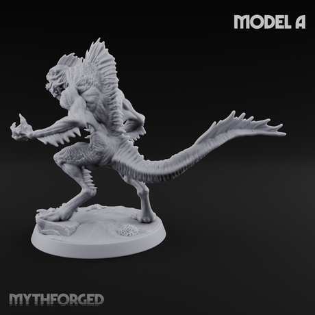 Arms Splayed Howling Deep One Brutes A Miniature for Dungeons and Dragons, Pathfinder or other TTRPGs