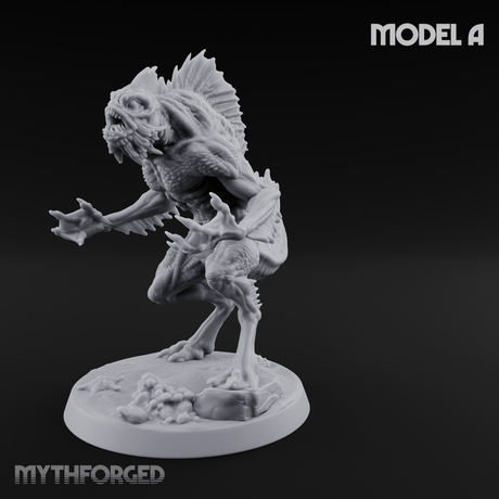 Arms Splayed Howling Deep One Brutes A Miniature for Dungeons and Dragons, Pathfinder or other TTRPGs