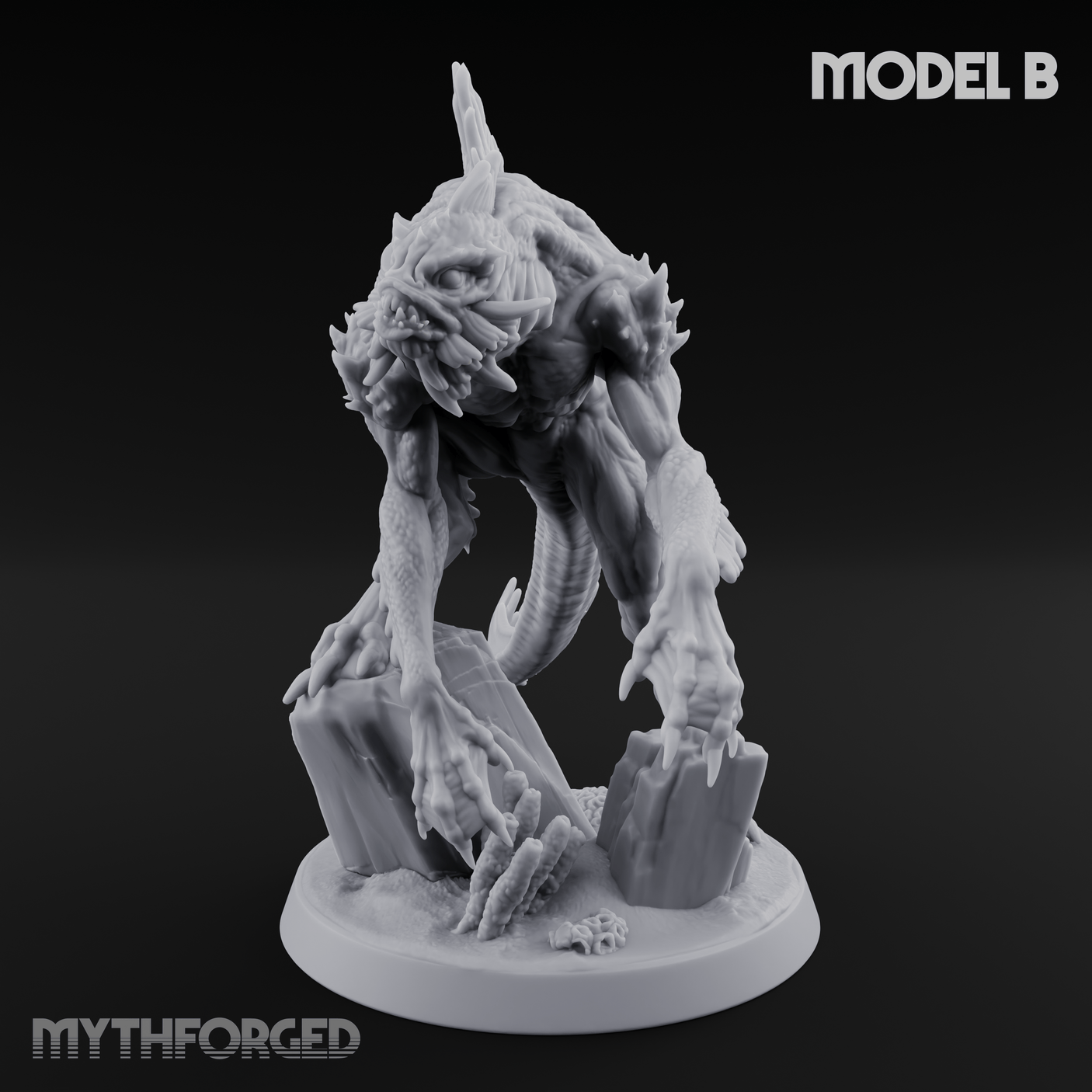 Arms Splayed Howling Deep One Brutes Miniature for Dungeons and Dragons, Pathfinder or other TTRPGs