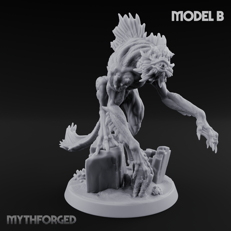 Arms Splayed Howling Deep One Brutes B Miniature for Dungeons and Dragons, Pathfinder or other TTRPGs